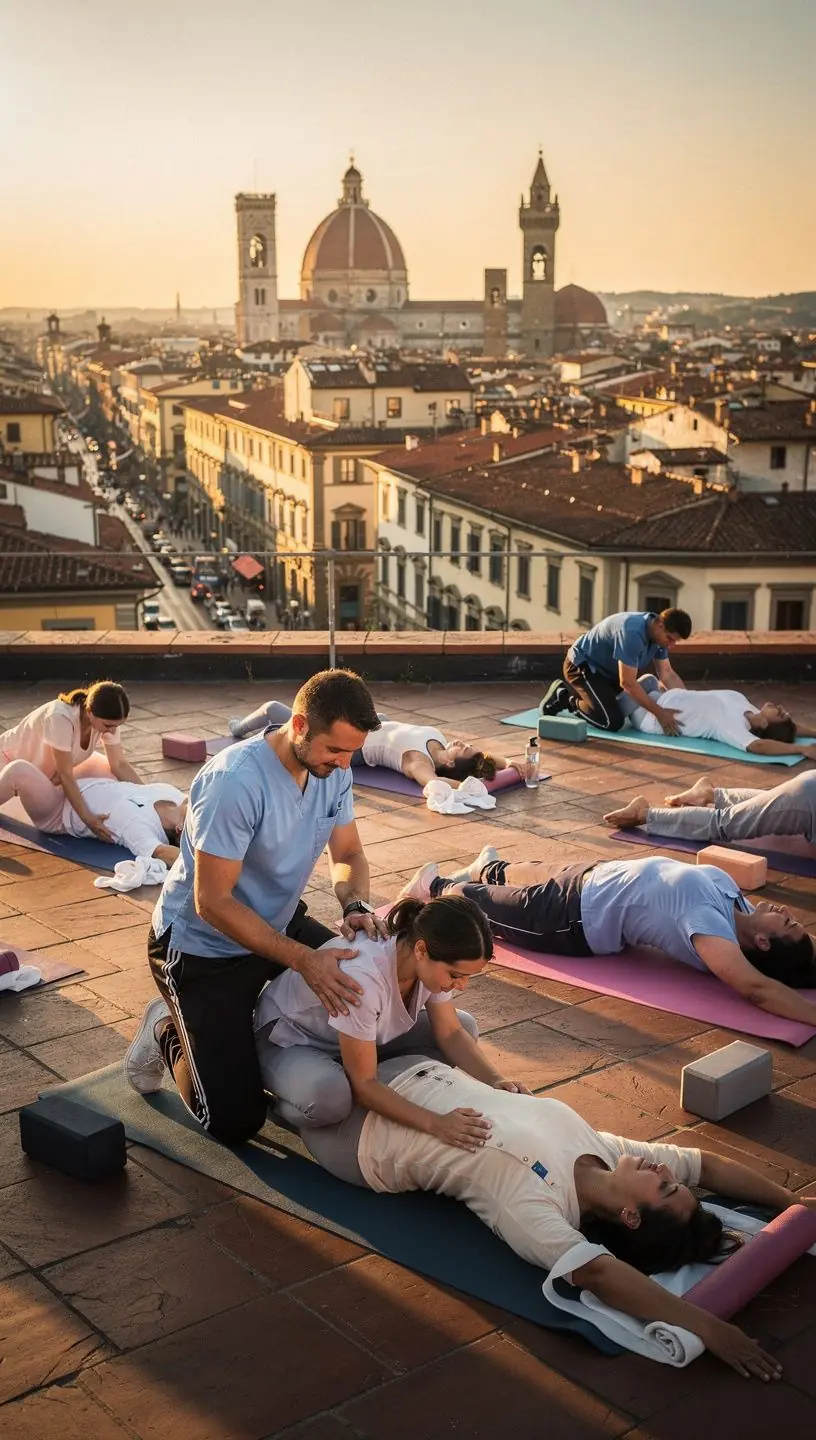 Un angolo sereno con candele e piante, ideale per la meditazione e il rilassamento.